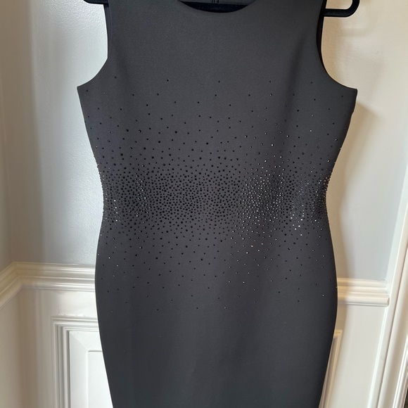 Calvin Klein Black Embellished Sheath Midi Dress - Picture 4 of 9